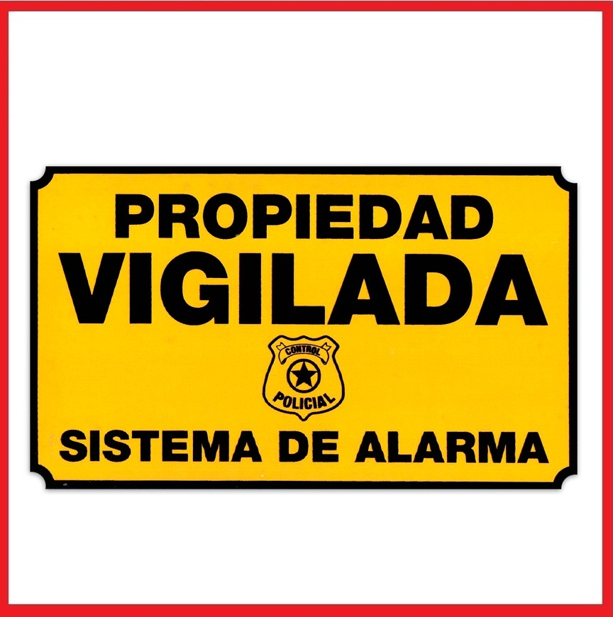 Cartel Disuasivo Seguridad Propiedad Protegida Alarma X-28