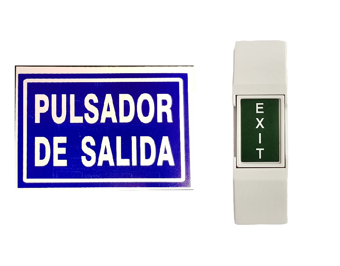 Pulsador De Salida + Cartel Indicador – Infinity Seguridad