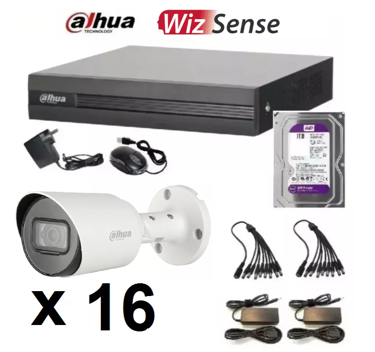 Kit Dvr Dahua 16 Canales +16 Camaras Con Audio Exter + Disco 2Tb Infinity Seguridad