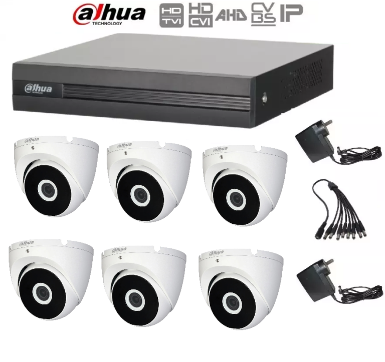 Kit DVR Dahua 1B08I + 6 camaras 2MPX domo exteriores Infinity Seguridad